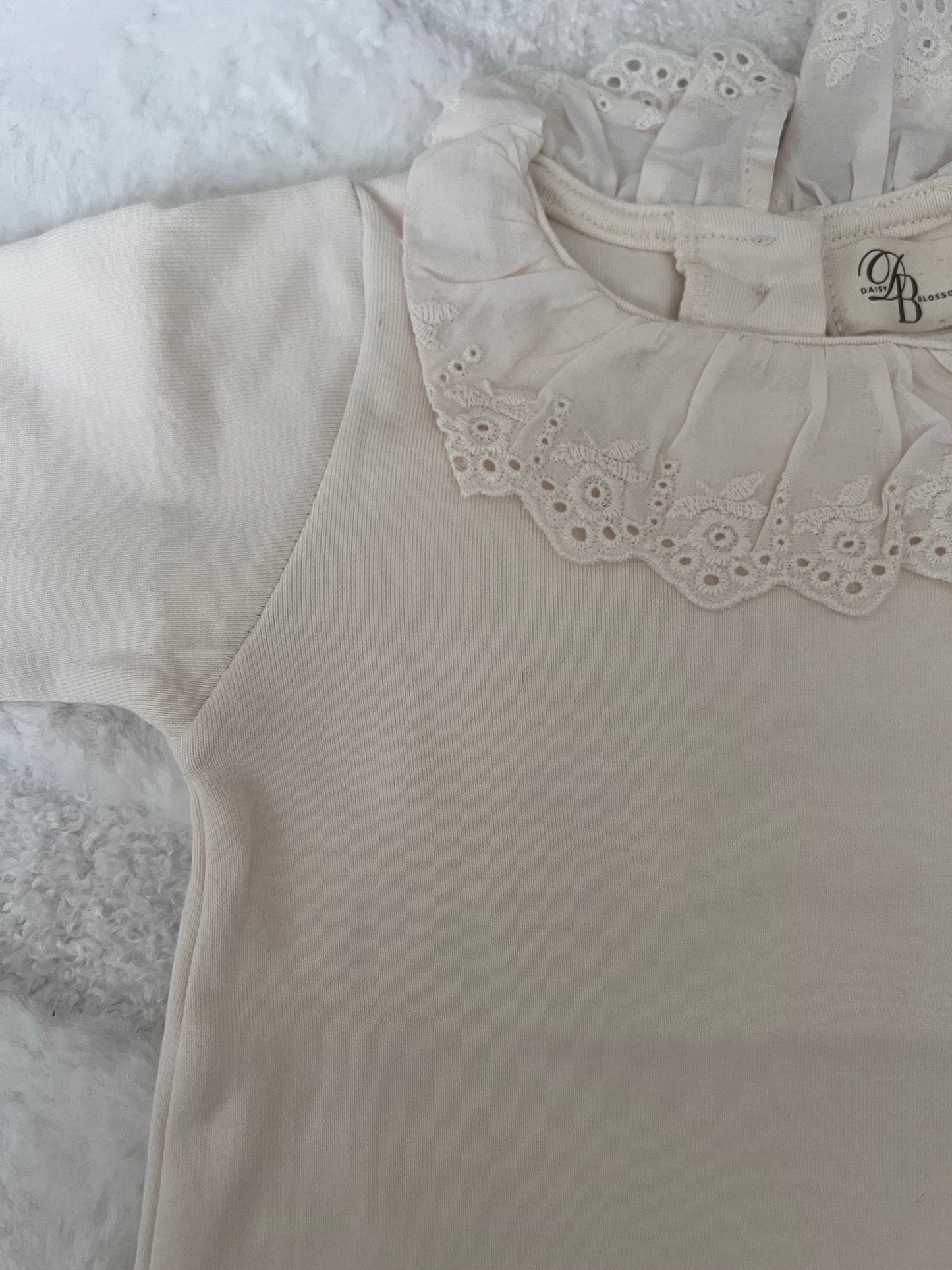 Cream lace collar top