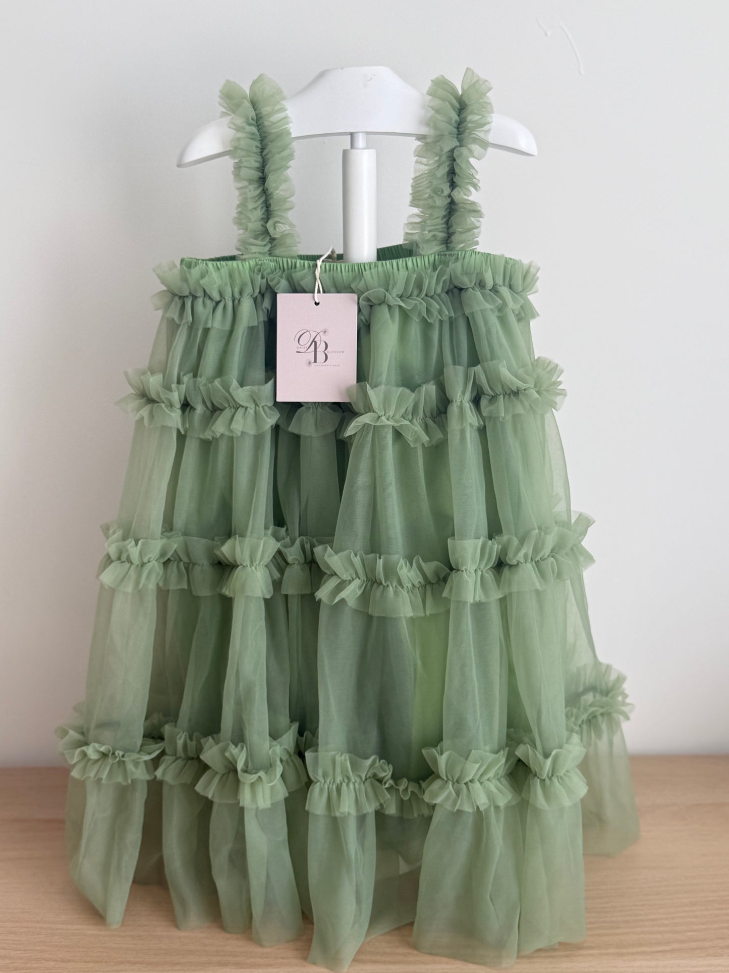 Green frill dress