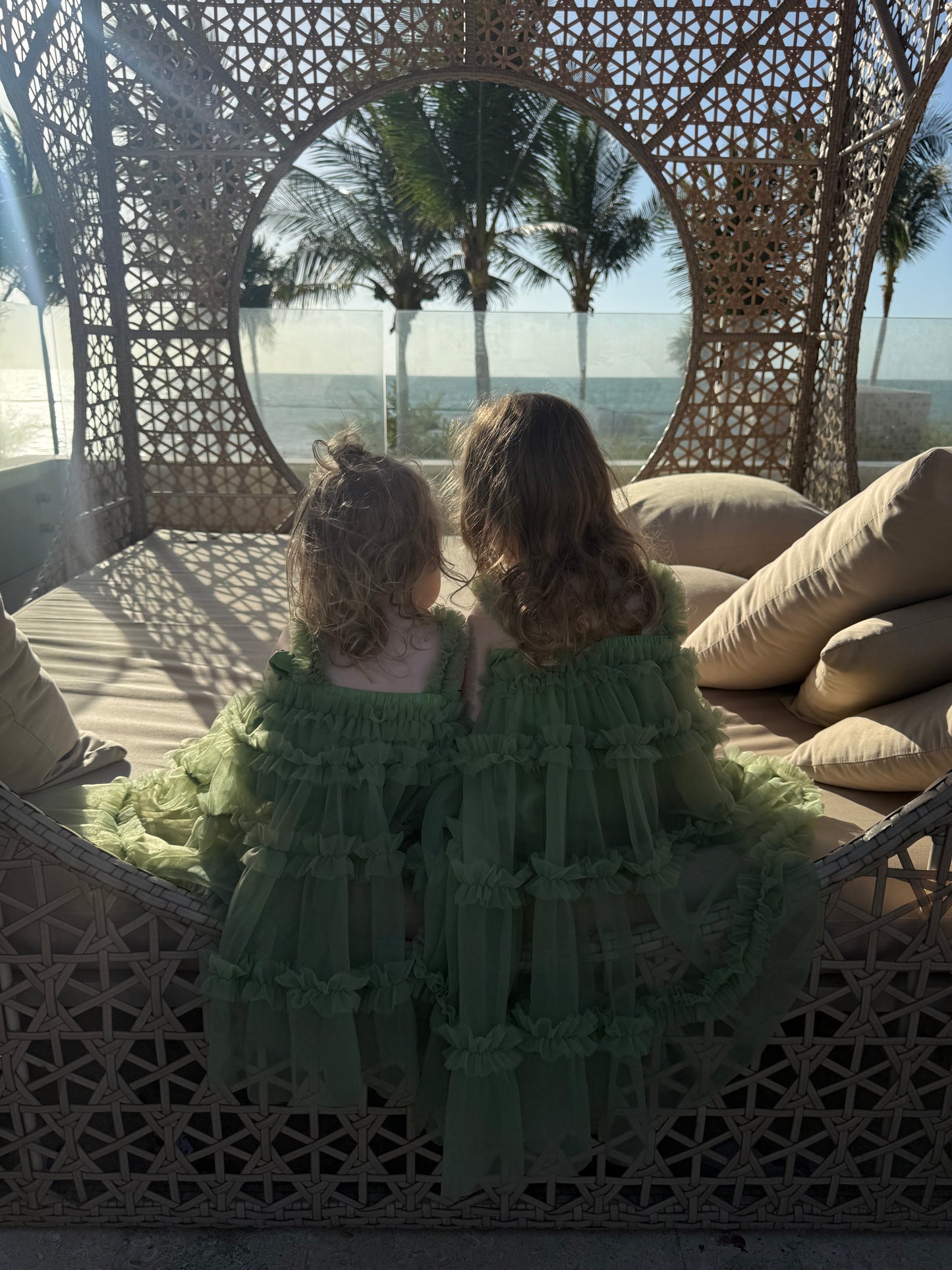 Green frill dress
