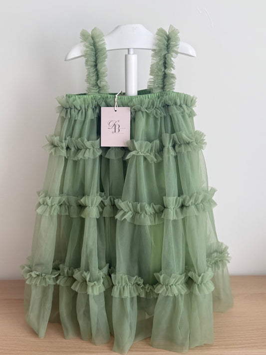 Green frill dress