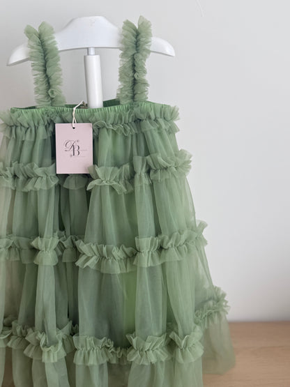 Green frill dress