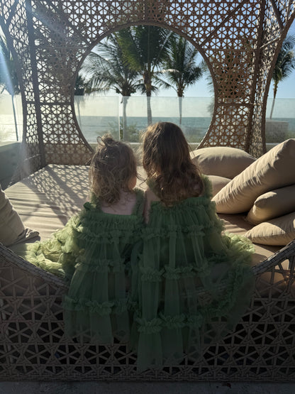 Green frill dress