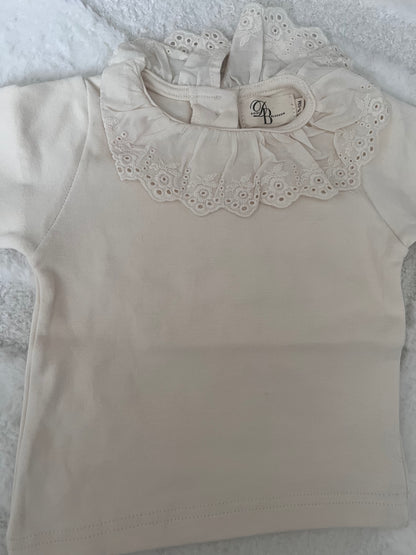 Cream lace collar top