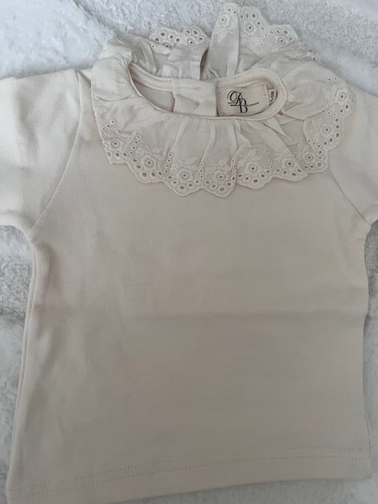 Cream lace collar top