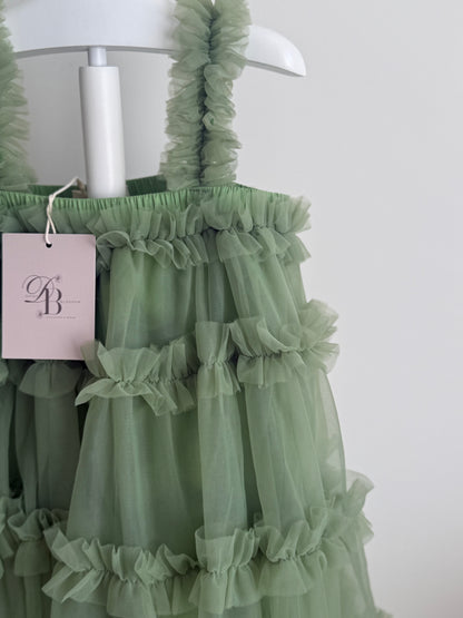 Green frill dress